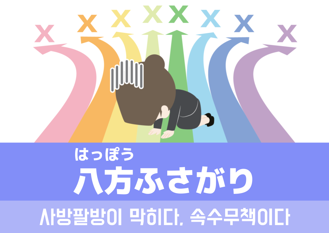 【WA.013】오늘의 일본어 : 사방팔방이 막히다, 속수무책이다 「八方ふさがり」(はっぽうふさがり)